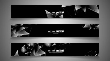 afiş koleksiyonu. örtüşen ışık üçgenleri ile soyut arka plan . izole siyah arka plan. eps 10 vektör illüstrasyon