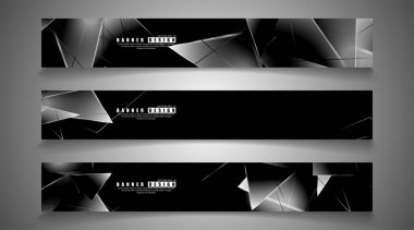 afiş koleksiyonu. örtüşen ışık üçgenleri ile soyut arka plan . izole siyah arka plan. eps 10 vektör illüstrasyon