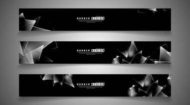 afiş koleksiyonu. örtüşen ışık üçgenleri ile soyut arka plan . izole siyah arka plan. eps 10 vektör illüstrasyon