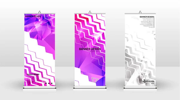 Design de modelo de banner vertical. pode ser usado para brochuras, enseada — Vetor de Stock