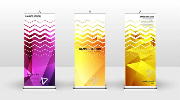 Design de modelo de banner vertical. pode ser usado para brochuras, enseada — Vetor de Stock