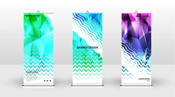 Design de modelo de banner vertical. pode ser usado para brochuras, enseada — Vetor de Stock