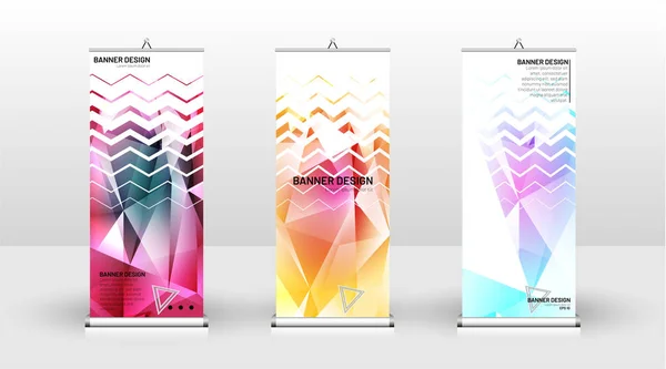 Design de modelo de banner vertical. pode ser usado para brochuras, enseada — Vetor de Stock