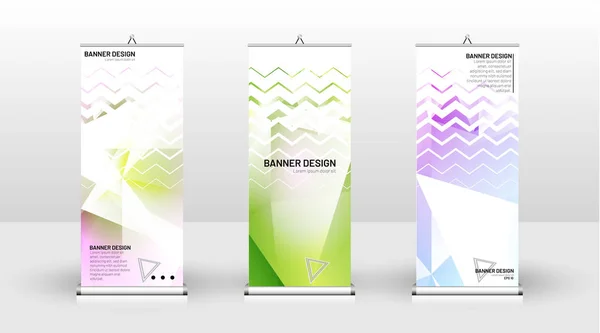 Design de modelo de banner vertical. pode ser usado para brochuras, enseada — Vetor de Stock