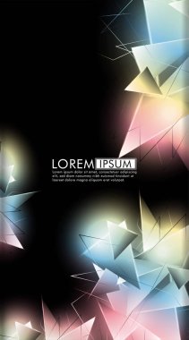 Dikey üçgen arka plan. 3b üçgenlerin soyut kompozisyonu. Modern geometrik arka planlar siyah izole