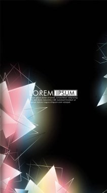 Dikey üçgen arka plan. 3b üçgenlerin soyut kompozisyonu. Modern geometrik arka planlar siyah izole