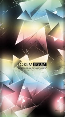 Dikey üçgen arka plan. 3b üçgenlerin soyut kompozisyonu. Modern geometrik arka planlar siyah izole