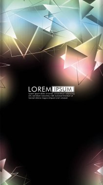 Dikey üçgen arka plan. 3b üçgenlerin soyut kompozisyonu. Modern geometrik arka planlar siyah izole