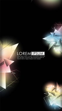 Dikey üçgen arka plan. 3b üçgenlerin soyut kompozisyonu. Modern geometrik arka planlar siyah izole