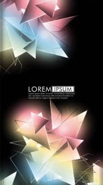 Dikey üçgen arka plan. 3b üçgenlerin soyut kompozisyonu. Modern geometrik arka planlar siyah izole