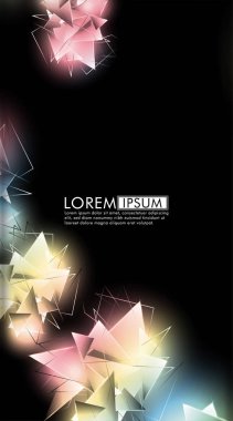 Dikey üçgen arka plan. 3b üçgenlerin soyut kompozisyonu. Modern geometrik arka planlar siyah izole