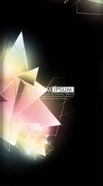 Dikey üçgen arka plan. 3b üçgenlerin soyut kompozisyonu. Modern geometrik arka planlar siyah izole