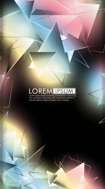 Dikey üçgen arka plan. 3b üçgenlerin soyut kompozisyonu. Modern geometrik arka planlar siyah izole