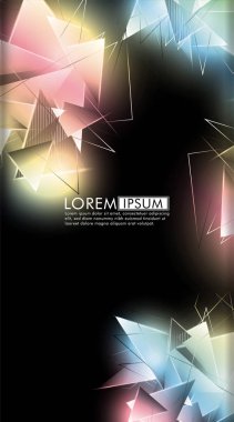 Dikey üçgen arka plan. 3b üçgenlerin soyut kompozisyonu. Modern geometrik arka planlar siyah izole