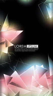 Dikey üçgen arka plan. 3b üçgenlerin soyut kompozisyonu. Modern geometrik arka planlar siyah izole