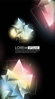 Dikey üçgen arka plan. 3b üçgenlerin soyut kompozisyonu. Modern geometrik arka planlar siyah izole