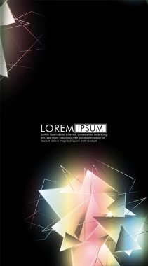 Dikey üçgen arka plan. 3b üçgenlerin soyut kompozisyonu. Modern geometrik arka planlar siyah izole