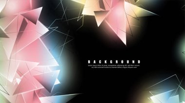 çakışan parlayan üçgenler ile soyut arka plan. izole siyah arka plan. eps 10 vektör illüstrasyon