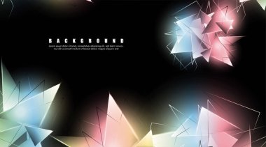 çakışan parlayan üçgenler ile soyut arka plan. izole siyah arka plan. eps 10 vektör illüstrasyon