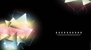 çakışan parlayan üçgenler ile soyut arka plan. izole siyah arka plan. eps 10 vektör illüstrasyon