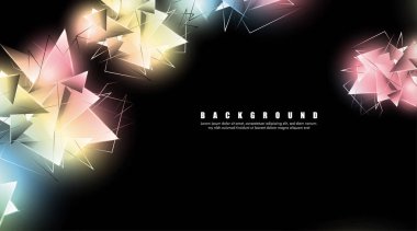 çakışan parlayan üçgenler ile soyut arka plan. izole siyah arka plan. eps 10 vektör illüstrasyon