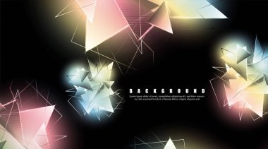 çakışan parlayan üçgenler ile soyut arka plan. izole siyah arka plan. eps 10 vektör illüstrasyon