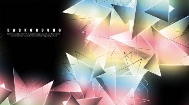 çakışan parlayan üçgenler ile soyut arka plan. izole siyah arka plan. eps 10 vektör illüstrasyon