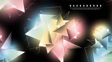 çakışan parlayan üçgenler ile soyut arka plan. izole siyah arka plan. eps 10 vektör illüstrasyon