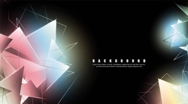 çakışan parlayan üçgenler ile soyut arka plan. izole siyah arka plan. eps 10 vektör illüstrasyon