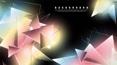 çakışan parlayan üçgenler ile soyut arka plan. izole siyah arka plan. eps 10 vektör illüstrasyon