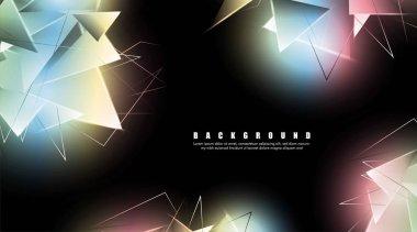 çakışan parlayan üçgenler ile soyut arka plan. izole siyah arka plan. eps 10 vektör illüstrasyon