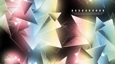 çakışan parlayan üçgenler ile soyut arka plan. izole siyah arka plan. eps 10 vektör illüstrasyon