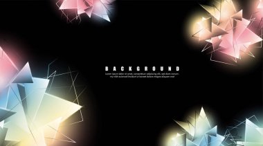 çakışan parlayan üçgenler ile soyut arka plan. izole siyah arka plan. eps 10 vektör illüstrasyon