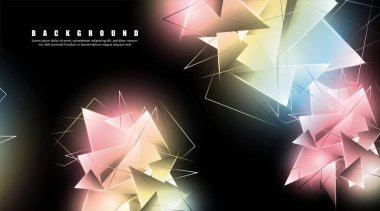 çakışan parlayan üçgenler ile soyut arka plan. izole siyah arka plan. eps 10 vektör illüstrasyon