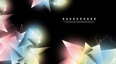 çakışan parlayan üçgenler ile soyut arka plan. izole siyah arka plan. eps 10 vektör illüstrasyon