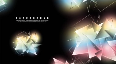 çakışan parlayan üçgenler ile soyut arka plan. izole siyah arka plan. eps 10 vektör illüstrasyon