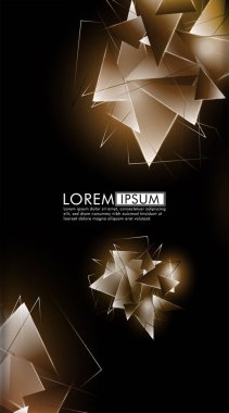 Dikey üçgen arka plan. 3b üçgenlerin soyut kompozisyonu. Modern geometrik arka planlar siyah izole