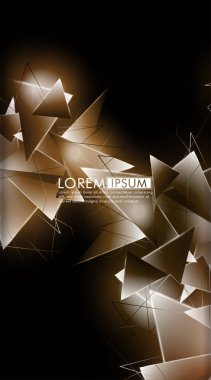 Dikey üçgen arka plan. 3b üçgenlerin soyut kompozisyonu. Modern geometrik arka planlar siyah izole