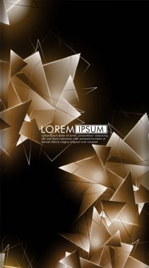 Dikey üçgen arka plan. 3b üçgenlerin soyut kompozisyonu. Modern geometrik arka planlar siyah izole