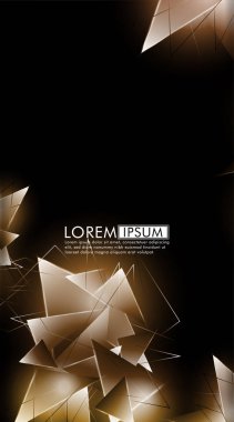 Dikey üçgen arka plan. 3b üçgenlerin soyut kompozisyonu. Modern geometrik arka planlar siyah izole