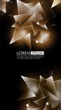 Dikey üçgen arka plan. 3b üçgenlerin soyut kompozisyonu. Modern geometrik arka planlar siyah izole