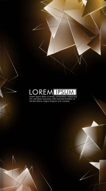 Dikey üçgen arka plan. 3b üçgenlerin soyut kompozisyonu. Modern geometrik arka planlar siyah izole