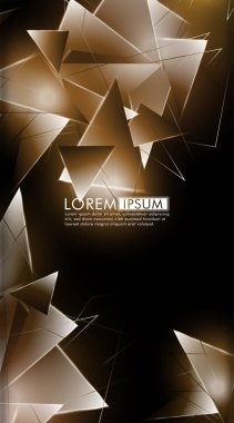 Dikey üçgen arka plan. 3b üçgenlerin soyut kompozisyonu. Modern geometrik arka planlar siyah izole