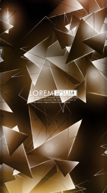 Dikey üçgen arka plan. 3b üçgenlerin soyut kompozisyonu. Modern geometrik arka planlar siyah izole