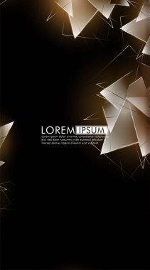 Dikey üçgen arka plan. 3b üçgenlerin soyut kompozisyonu. Modern geometrik arka planlar siyah izole