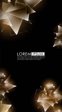 Dikey üçgen arka plan. 3b üçgenlerin soyut kompozisyonu. Modern geometrik arka planlar siyah izole