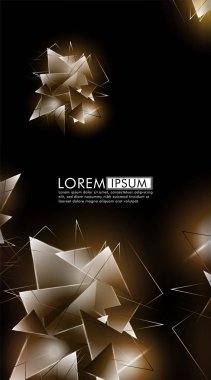 Dikey üçgen arka plan. 3b üçgenlerin soyut kompozisyonu. Modern geometrik arka planlar siyah izole