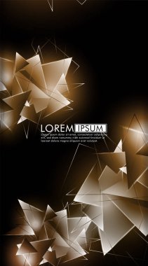 Dikey üçgen arka plan. 3b üçgenlerin soyut kompozisyonu. Modern geometrik arka planlar siyah izole