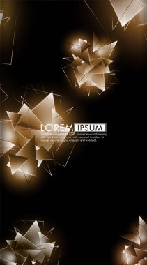 Dikey üçgen arka plan. 3b üçgenlerin soyut kompozisyonu. Modern geometrik arka planlar siyah izole