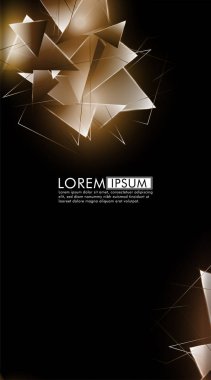 Dikey üçgen arka plan. 3b üçgenlerin soyut kompozisyonu. Modern geometrik arka planlar siyah izole